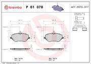 P 61 078 Sada brzdových destiček, kotoučová brzda PRIME LINE BREMBO