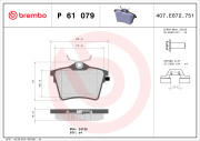 P 61 079 Sada brzdových destiček, kotoučová brzda PRIME LINE BREMBO