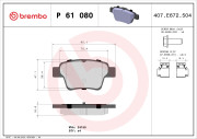 P 61 080 Sada brzdových destiček, kotoučová brzda PRIME LINE BREMBO