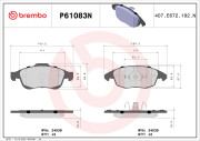 P61083N Sada brzdových destiček, kotoučová brzda PRIME LINE - Ceramic BREMBO