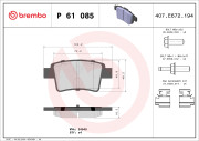 P 61 085 Sada brzdových destiček, kotoučová brzda PRIME LINE BREMBO