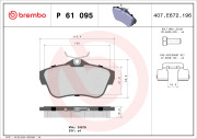 P 61 095 Sada brzdových destiček, kotoučová brzda PRIME LINE BREMBO