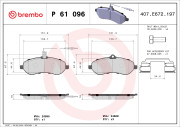 P 61 096 Sada brzdových destiček, kotoučová brzda PRIME LINE BREMBO