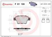 P 61 100 Sada brzdových destiček, kotoučová brzda PRIME LINE BREMBO