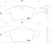 P 61 106 Sada brzdových destiček, kotoučová brzda PRIME LINE BREMBO