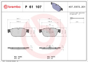 P 61 107 Sada brzdových destiček, kotoučová brzda PRIME LINE BREMBO