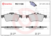 P61110N Sada brzdových destiček, kotoučová brzda PRIME LINE - Ceramic BREMBO