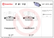 P 61 112 Sada brzdových destiček, kotoučová brzda PRIME LINE BREMBO