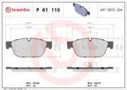 P 61 115 Sada brzdových destiček, kotoučová brzda PRIME LINE BREMBO