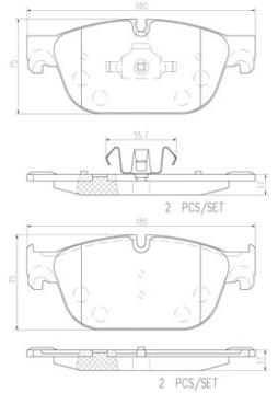 P61115N Sada brzdových destiček, kotoučová brzda PRIME LINE - Ceramic BREMBO