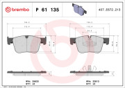 P 61 135 Sada brzdových destiček, kotoučová brzda PRIME LINE BREMBO