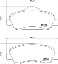 P 61 138 Sada brzdových destiček, kotoučová brzda PRIME LINE BREMBO