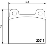 P 65 001 Sada brzdových destiček, kotoučová brzda PRIME LINE BREMBO