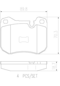 P65002N Sada brzdových destiček, kotoučová brzda BREMBO NAO LINE BREMBO
