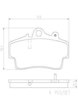 P65007N Sada brzdových destiček, kotoučová brzda BREMBO NAO LINE BREMBO