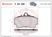 P 65 008 Sada brzdových destiček, kotoučová brzda PRIME LINE BREMBO