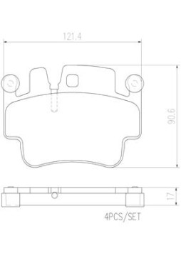 P65009N Sada brzdových destiček, kotoučová brzda BREMBO NAO LINE BREMBO