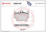 P65014N Sada brzdových destiček, kotoučová brzda BREMBO NAO LINE BREMBO
