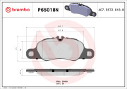 P65018N Sada brzdových destiček, kotoučová brzda BREMBO NAO LINE BREMBO