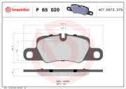 P 65 020 Sada brzdových destiček, kotoučová brzda PRIME LINE BREMBO