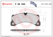 P 65 026 Sada brzdových destiček, kotoučová brzda PRIME LINE BREMBO