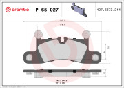 P 65 027 Sada brzdových destiček, kotoučová brzda PRIME LINE BREMBO