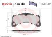 P 65 033 Sada brzdových destiček, kotoučová brzda PRIME LINE BREMBO