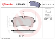 P65040N Sada brzdových destiček, kotoučová brzda BREMBO NAO LINE BREMBO