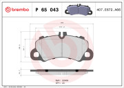 P 65 043 Sada brzdových destiček, kotoučová brzda PRIME LINE BREMBO