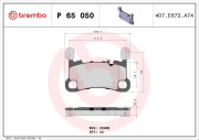 P 65 050 Sada brzdových destiček, kotoučová brzda PRIME LINE BREMBO