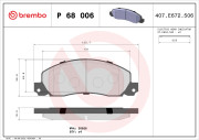 P 68 006 Sada brzdových destiček, kotoučová brzda PRIME LINE BREMBO