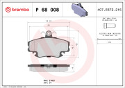 P 68 008 Sada brzdových destiček, kotoučová brzda PRIME LINE BREMBO