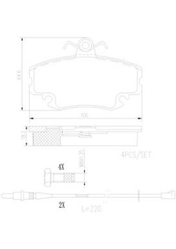 P68008N Sada brzdových destiček, kotoučová brzda PRIME LINE - Ceramic BREMBO