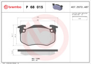 P 68 015 Sada brzdových destiček, kotoučová brzda PRIME LINE BREMBO