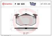 P 68 020 Sada brzdových destiček, kotoučová brzda PRIME LINE BREMBO