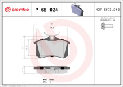 P 68 024 Sada brzdových destiček, kotoučová brzda PRIME LINE BREMBO