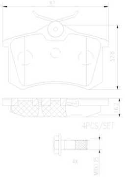 P68024N Sada brzdových destiček, kotoučová brzda PRIME LINE - Ceramic BREMBO