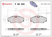 P 68 026 Sada brzdových destiček, kotoučová brzda PRIME LINE BREMBO