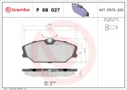 P 68 027 Sada brzdových destiček, kotoučová brzda PRIME LINE BREMBO