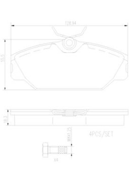 P68027N Sada brzdových destiček, kotoučová brzda PRIME LINE - Ceramic BREMBO