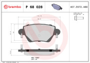 P 68 028 Sada brzdových destiček, kotoučová brzda PRIME LINE BREMBO