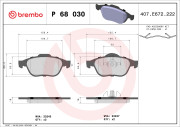 P 68 030 Sada brzdových destiček, kotoučová brzda PRIME LINE BREMBO