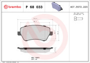 P 68 033 Sada brzdových destiček, kotoučová brzda PRIME LINE BREMBO