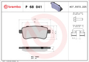 P 68 041 Sada brzdových destiček, kotoučová brzda PRIME LINE BREMBO