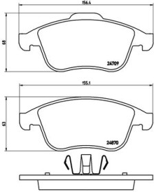 P 68 045 Sada brzdových destiček, kotoučová brzda PRIME LINE BREMBO