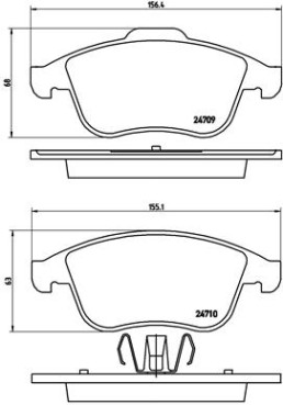 P 68 046 Sada brzdových destiček, kotoučová brzda PRIME LINE BREMBO