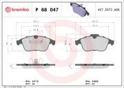 P 68 047X Sada brzdových destiček, kotoučová brzda XTRA LINE BREMBO