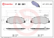 P 68 061 Sada brzdových destiček, kotoučová brzda PRIME LINE BREMBO