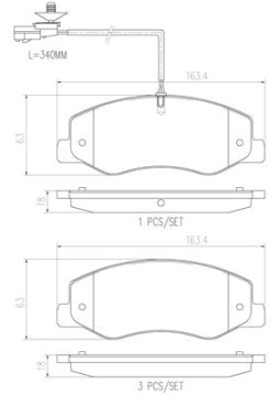 P68061N Sada brzdových destiček, kotoučová brzda PRIME LINE - Ceramic BREMBO