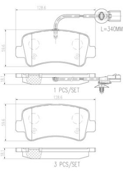 P68063N BREMBO sada brzdových platničiek kotúčovej brzdy P68063N BREMBO